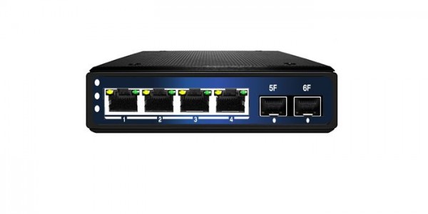 ALLNET Switch industrial unmanaged Layer2 6 Port GbE • 4x GbE • 2x SFP • Fanless • IP40 • ALL-SGI8104v2