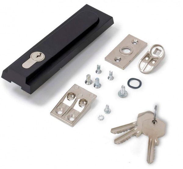 Triton 19"Schrank,zbh. Ersatz, Schwenkhebelgriff, Metall, für Standverteiler, *mit PHZ*, gleicher Schlüssel