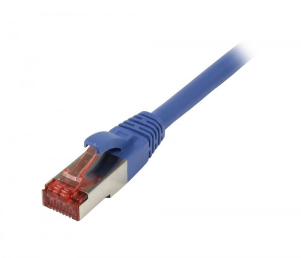 Patchkabel RJ45, CAT6 250Mhz, 0.25m blau, S-STP(S/FTP), TPE/LSZH(Superflex), Synergy 21,