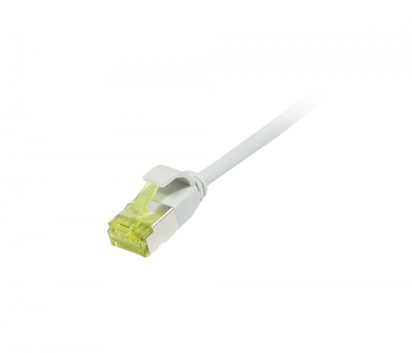 Patchkabel RJ45, CAT6A 500Mhz, 0.25m, grau, U/FTP, slimline rund d 3,8mm, TPE/LSZH(Superflex), AWG32, mit CAT7 Rohkabel, Synergy 21
