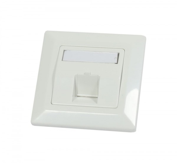 Dosen TP, UP, 1-fach, CAT6A, Keystone Slim-line, Reinweiss,