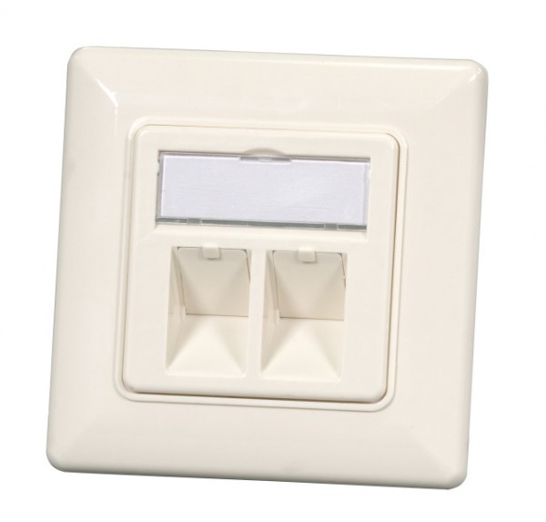 Keystone, Modulträger, UP Dosen für 2xTP-Modul; Reinweiss,