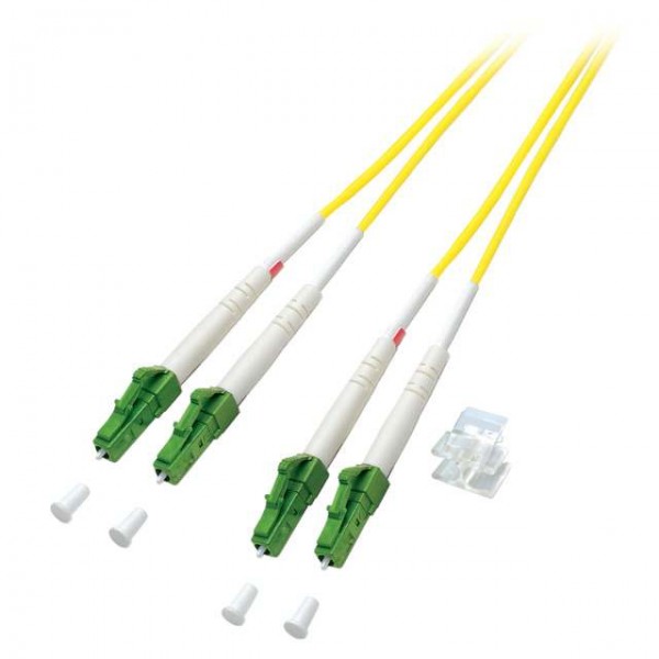 LWL-2-Faser-Patchk. 20mtr.LC(APC 8)-LC(APC 8), 9/125um, Schrägschliff beide Seite!