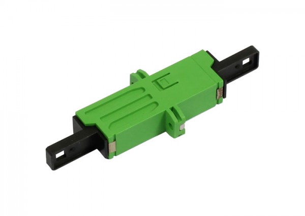 LWL-Kupplung,LSH(E2000APC)-Buchse/LSH(E2000APC)-Buchse, 9/125u Singlemode, grün, simplex, PVC, Keramikhülse, mit Flansch, Synergy 21