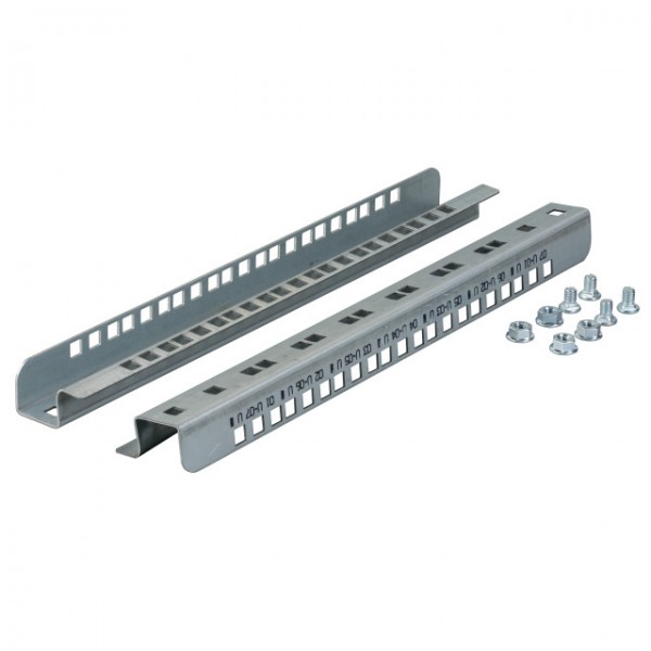 Wandgehäuse 19", IP55, zbh. Montageschienen Senkrecht 7HE, 1Paar, für 6917XXIP55.2-Serie, Lichtgrau,