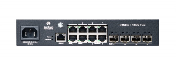 Cambium Networks cnMatrix TX 1012-P-AC - 200W POE Switch 8 x 1gbps &amp; 4 SFP+