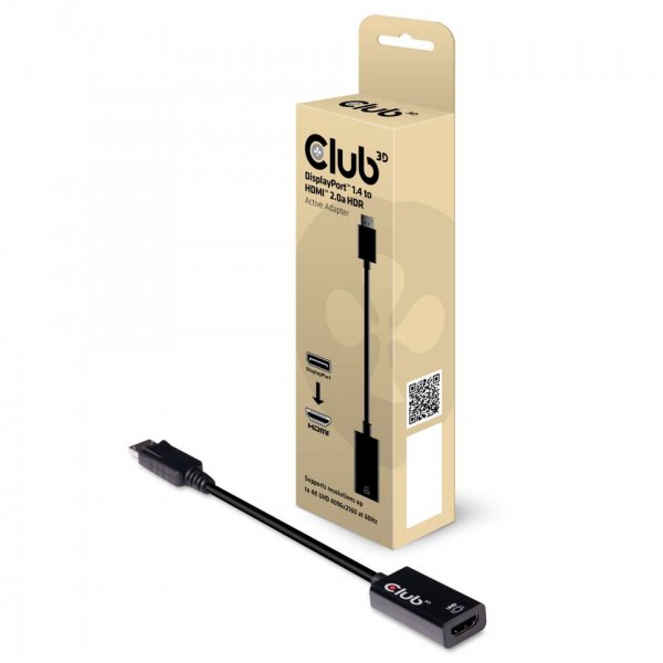 Club 3D DisplayPort 1.4 a HDMI 2.0b HDR Adaptador activo