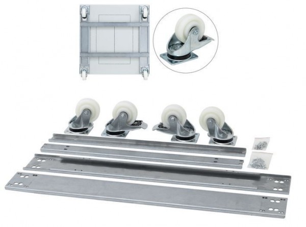 Triton 19"Schrank,zbh. Rollensatz(Räder), Rollensatz mit Verstärkungsrahmen 600x900 für RDA/RTA Tragkraft 1500 kg