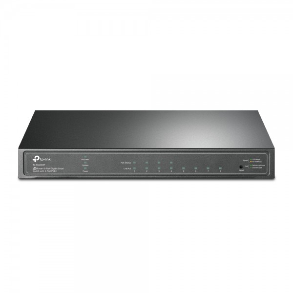 TP-Link Switch full managed Layer2 8 Port • 8x 1 GbE • PoE Budget 58 Watt • 4x PoE at • Lüfterlos, Omada • SG2008P