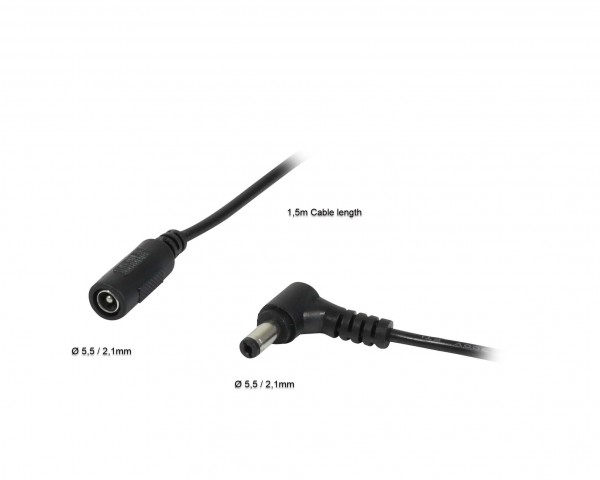 ALLNET Fuente de alimentación de repuesto zbh. Clavija CC -> prolongación de cable adaptador de clavija CC 5,5 mm x 2,1 mm -> 5,5 mm x 2,1 mm 1,5 m