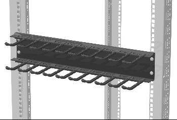 Vertiv(Knürr) zub.Kabelführungsplatte,2HE, mit Polyamid Kabelfinger ,Schwarz,