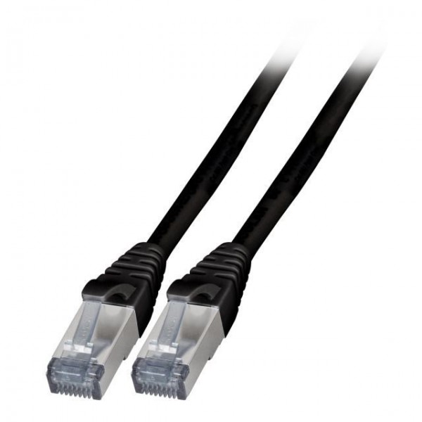 Patchkabel RJ45, CAT6A 500Mhz; 1m schwarz, S-STP(S/FTP), auß