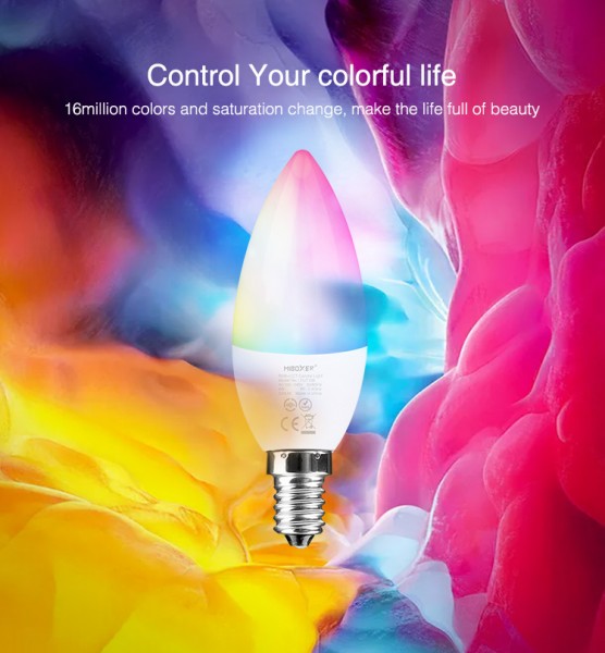 Synergy 21 Bombilla E14 Vela 4W RGB-WW *Milight/Miboxer
