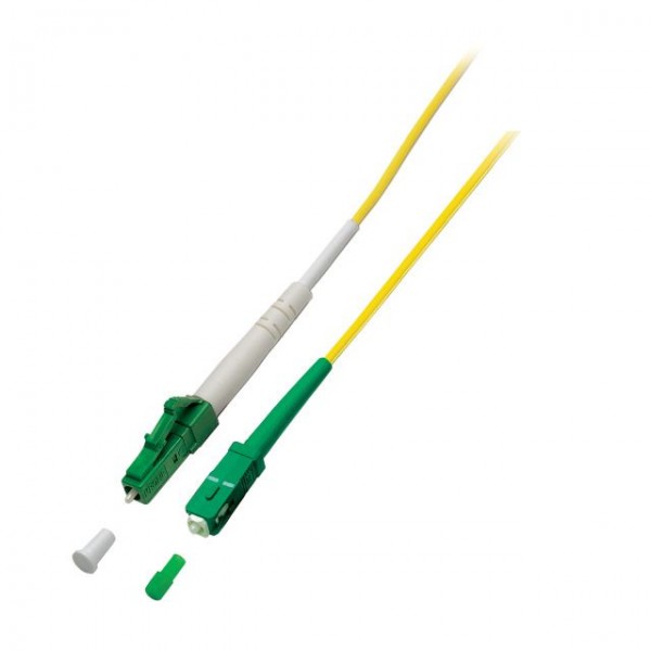 LWL-1-Faser-Patchk. 20mtr.LC(APC 8)-SC(APC 8), 9/125um, Schrägschliff