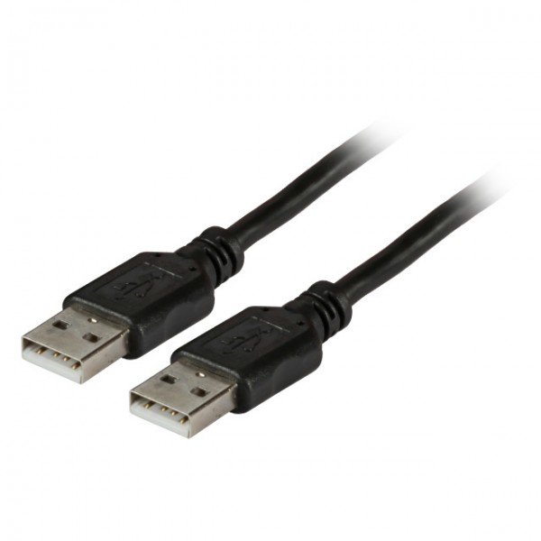Kabel USB, A(St) => A(St), 3.0m, USB2.0, Schwarz,