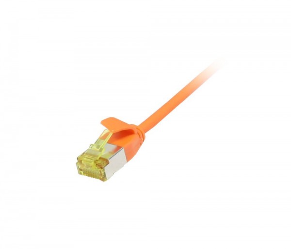 Patchkabel RJ45, CAT6A 500Mhz, 1.5m, orange, U/FTP, slimline rund d 3,8mm, TPE/LSZH(Superflex), AWG32, mit CAT7 Rohkabel, Synergy 21