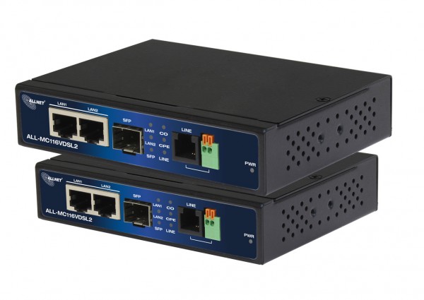 ALLNET VDSL2 point-to-point bundle via 2-wire unmanaged "ALL-MC116VDSL2" Master & Slave (Bundle)