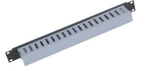 Triton 19"zbh.Kabelführungsplatte 1HE,mit Kanal,Lichtgrau/Gu