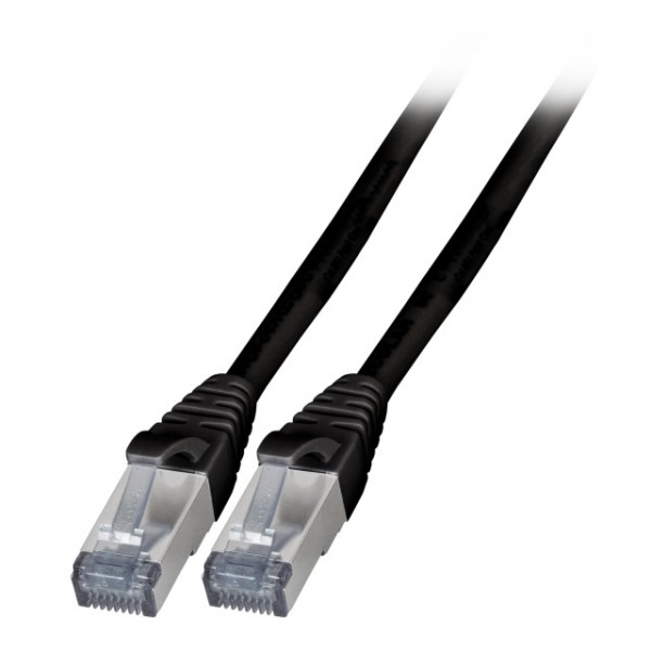Patchkabel RJ45, CAT6A 500Mhz, 5m schwarz, S-STP(S/FTP), außen, hochflexibel, TPE, AWG26/7