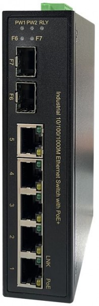 ALLNET Switch industrial unmanaged Layer2 8 Port • 4xGbE • PoE Budget 120W • 4x PoE at • 1x GbE • 2x SFP • PoE Booster • ALL-SWI8142v2BP