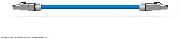 Telegärtner Patchkabel CAT8.1, 2m, Blau, S-STP(S/FTP), halogenfrei