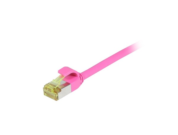 Patchkabel RJ45, CAT6A 500Mhz, 2m, magenta, S-STP(S/FTP), slimline rund d=4,5mm, TPE/LSZH(Superflex), AWG28, mit CAT7 Rohkabel, Synergy 21