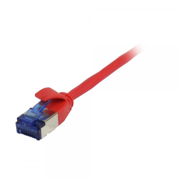 Patchkabel RJ45, CAT6A 500Mhz, 5m, rot, U/FTP, slimline rund d 3,8mm, TPE/LSZH(Superflex), AWG32, Synergy 21