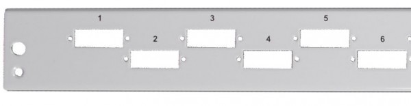 LWL-Patchpanel, zbh. Frontblende SC Duplex/LC Quad horizontal 12x, ohne Kupplungen, grau,