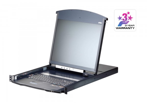 Aten KVM/TFT 8-fach, 19" 1HE, incl.KVM/TFT 17", IP, Dual Rail,
