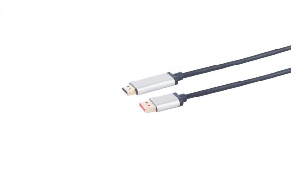 Kabel Video DisplayPort 1.4 => HDMI 1.4, ST/ST, 3.0m, 4K@60hz Aluminium Stecker,