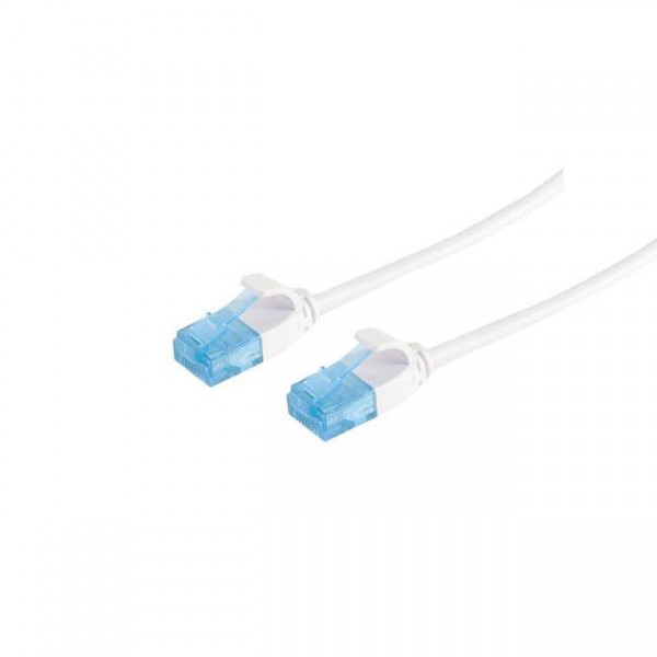 Patchkabel RJ45 UTP(U/UTP). 3m weiss, CAT6, PVC, slimline d=3.5mm,