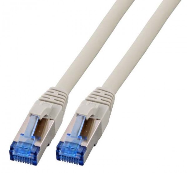 Patchkabel RJ45, CAT6A 500Mhz, 0.25m, grau, S-STP(S/FTP), TPE(Superflex), mit Cat.7 Rohkabel,