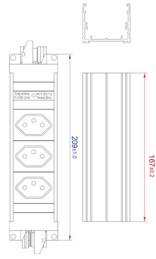 Bachmann STEP Base, Steckdose, 3xDosen(Schweiz, SEV 1011 T13 (Type J))->2x(GST18),