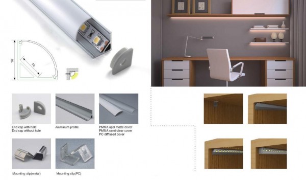 Synergy 21 ALU006 Perfil-U de aluminio, 2m