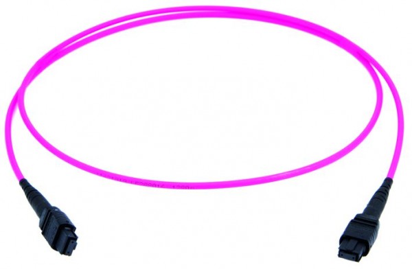 Telegärtner, MPO female patch cord 10m, type A, round cable violet 50µ OM4
