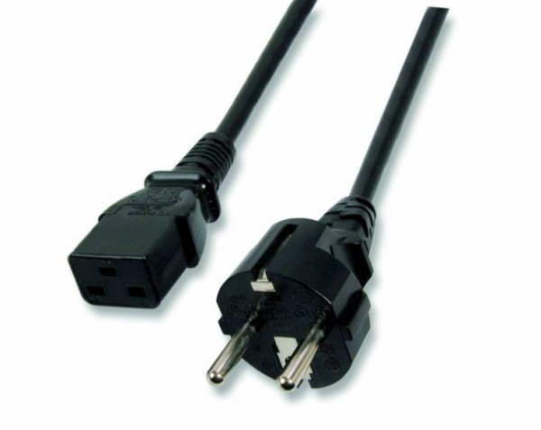 Netzkabel 220V Schutzkontakt CEE7(Stecker)->Kaltgeräte IEC19
