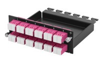 Telegärtner LWL, Baugruppenträger HD3-ES, zbh. Patch-Modul 1HE 12xLC-D OM3