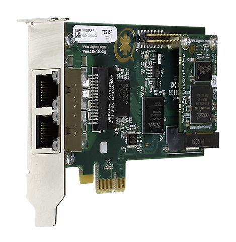Digium TE235B - Tarjeta PCIe de 2x PRI/E1 (Dual-Span) con ca