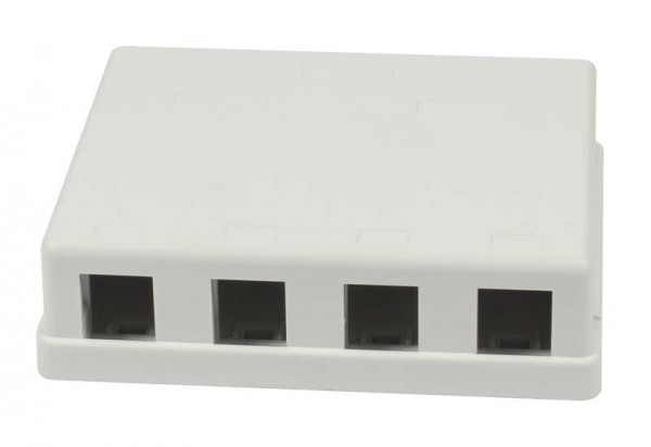 Keystone,Modulträger, Patchpanel für 4x TP-Modul, Aufputz, weiss(ABS), Synergy 21,