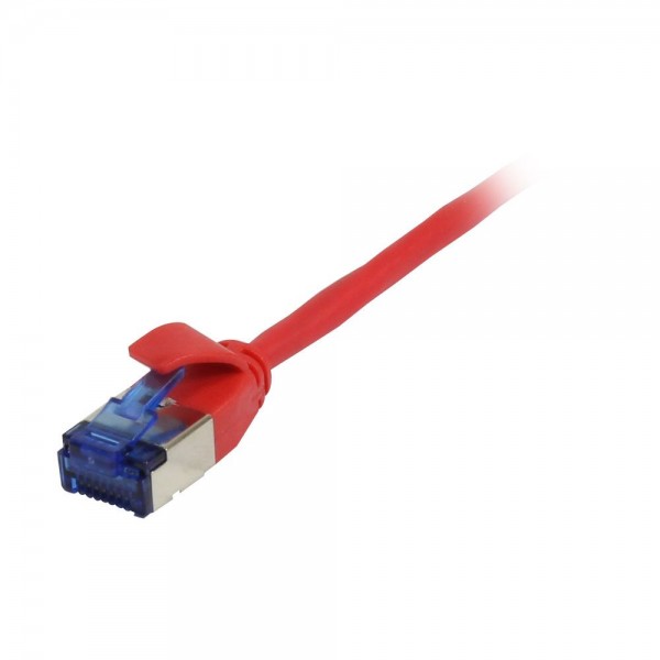 Patchkabel RJ45, CAT6A 500Mhz, 10m, rot, U/FTP, slimline rund d=3,8mm, TPE(Superflex), AWG32, Synergy 21