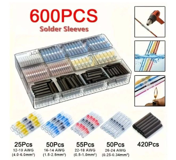 Synergy 21 Juego de Conectores Termorretráctiles con Soldadura ? Impermeable IP67