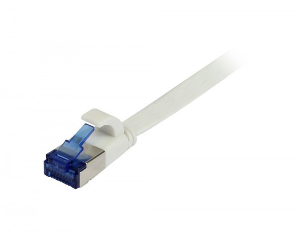 Patchkabel RJ45, CAT6A 500Mhz, 7.0m, weiss, U/FTP, flach, TPE(Superflex), AWG32, Synergy 21
