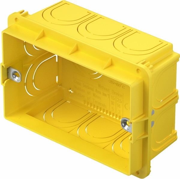 Indbygningsdåser i TEM-serien REKTANGULÆR DÅSE TIL BRICKPM3