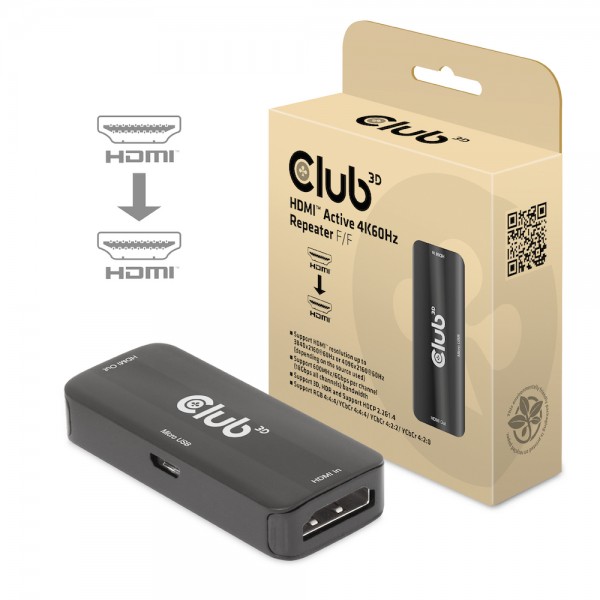 Adapter HDMI => HDMI *Club3D* 4K60Hz aktiv
