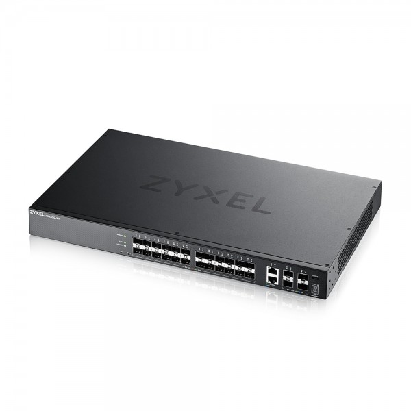 Zyxel Switch full managed Layer3 30 Port • 24x SFP • 2x 10 GbE • 4x SFP+ • 19" • NebulaFlex Pro • XGS2220-30F