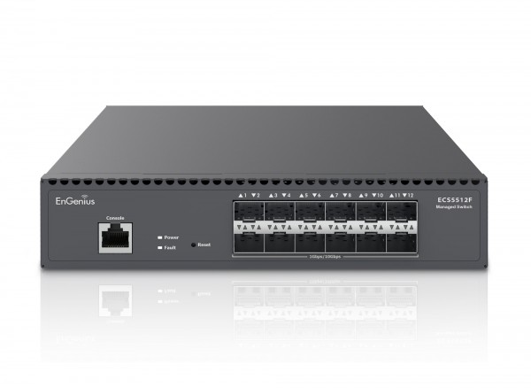 EnGenius ECS5512F Switch de fibra agregada de medio rack 12x y 10 Gigabit SFP+