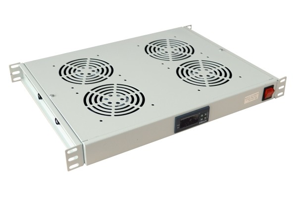 ALLNET 4x Ventiladores para rack 19&quot; con termostato, gris