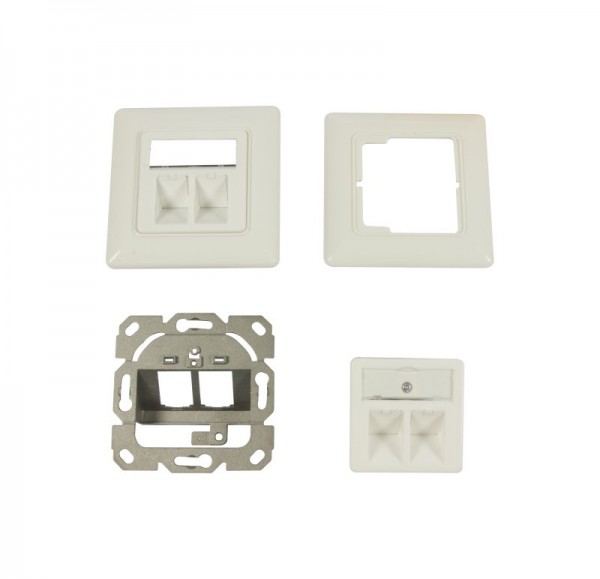 Keystone, Modulträger, UP Dosen für 2xTP-Modul, Reinweiss, S