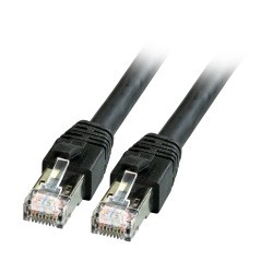 Patchkabel RJ45, CAT8.1 2000Mhz, 0.5m, schwarz, S-STP(S/FTP), BC, LSZH,