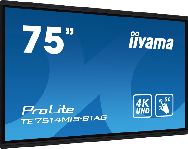 iiyama ProLite Pantalla táctil interactiva 75" 4K UHD, negro